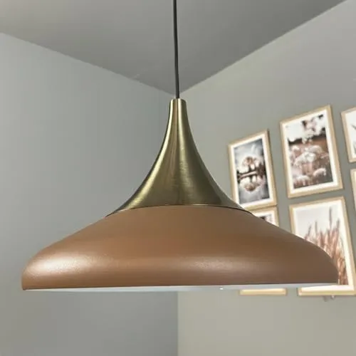 bamyum Hängelampe Paladin Milchbraun Ø35cm – Industrial Vintage Pendelleuchte - Stilvolle Hängelampe aus Metall mit verstellbarem Kabel für individuelle Höhenanpassung. Ideal für Esstisch und Wohnzimmer, bringt modernen Vintage-Charme in Ihr Zuhause.
