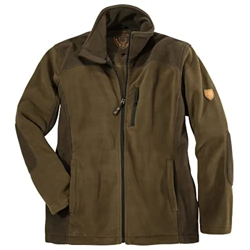 Hubertus Fleecejacke Übergröße hell-/dunkelbraun, Größe:7XL