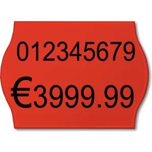 METO Preisetiketten 9506165, rot, 26 x 12 mm, permanent klebend, 6 Rollen à 1000 Stück