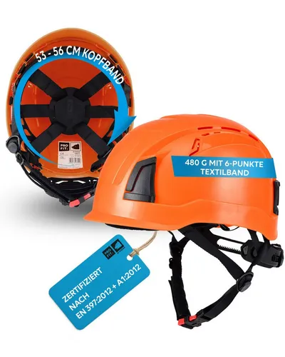 PRO FIT Arbeitsschutzhelm D!-Rock – Sicherer & bequemer Bauhelm in Orange