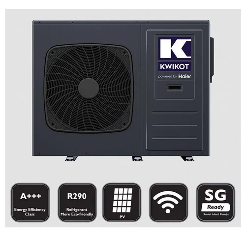 Haier Luft-Wasser-Wärmepumpe Kwikot by Haier 12 kW Monoblock-Wärmepumpe R290  KAWM12-Nd2(GN)