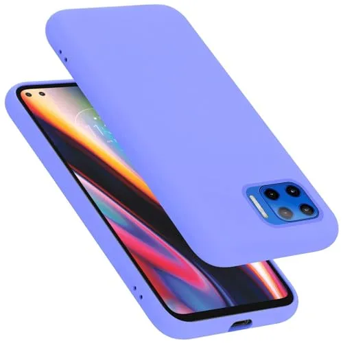 Cadorabo Hülle kompatibel mit Motorola Moto G 5G Plus Hülle Silikon Handyhülle für Moto G 5G Plus Case aus flüssigem Silikon- Kratzfeste und stoßfeste dünne TPU Schutzhülle - Liquid HELL LILA