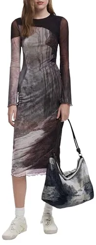 DESIGUAL ABITO LUNGO DONNA MARRONE