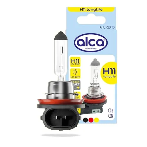 alca® Halogenlampe H11 Fahrzeuglampe Glühbirne Auto Leuchtmittel 12V 55W Sockel: PGJ19-2