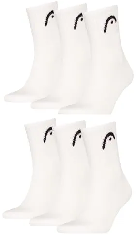 HEAD Herren Short Crew Sportsocken im 6erPack (43-46, White)