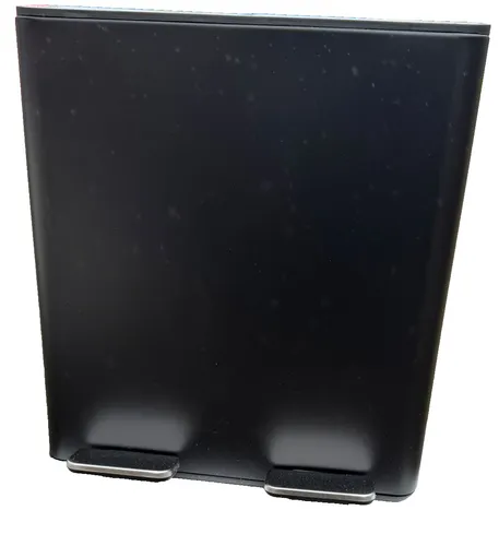 WELLGRO 2x20L Edelstahl Mülleimer Tretmülleimer Schwarz - Praktischer 2-Fächer-Mülleimer mit Klappdeckel aus langlebigem Edelstahl. Ideal für alle Räume, mit einer Kapazität von 2 x 20 L, sorgt für Ordnung und Sauberkeit.