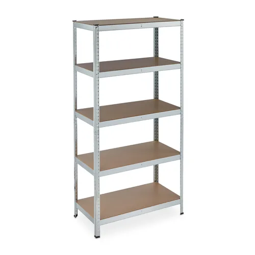 Schwerlastregal 5 Böden - Metallregal für Keller - Robustes Schwerlastregal mit 5 verstellbaren Böden, ideal für Keller oder Werkstatt. Maximale Stabilität durch verzinkten Stahl und eine Traglast von bis zu 250 kg pro Boden.