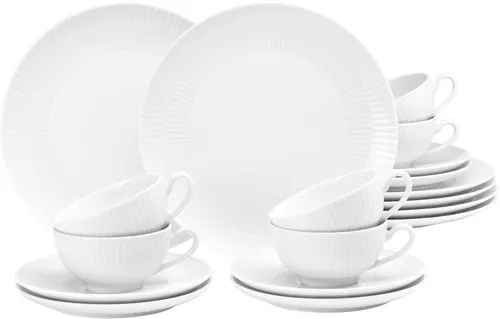Seltmann Weiden Teeservice Amina 18tlg. für 6 Personen - Hochwertiges Porzellan-Teeservice, spülmaschinen-, backofen- und mikrowellenfest – ideal für stilvolle Teestunden im Haushalt.