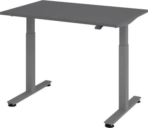 bümö Schreibtisch Xmst - Elektrisch höhenverstellbar, 120x80 cm - Ergonomischer Kinderschreibtisch mit stufenlos einstellbarer Höhe von 71-120 cm, ideal für flexibles Arbeiten. Robuste Bauweise und kippelfreier Stand dank Bodenausgleichfüßen.