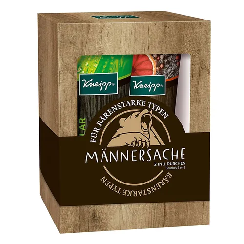 Kneipp Geschenkpackung Männersache Haut & Haar 2 X 200 ml - Duschlotionen & Duschgels, vegan und ohne Mikroplastik – ideal für die Pflege von Gesicht, Haar und Körper.