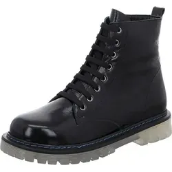Gemini Damen Schnürboots Schwarz 36 EU - Stylische Schnürboots in Schwarz für Damen, Größe 36. Aus hochwertigem Leder mit Lackoptik, ideal für lässige Outfits. Bequeme, herausnehmbare Innensohle und praktischer Reißverschluss.