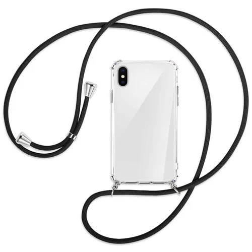 Handykette für Apple iPhone X / XS / 10 schwarz Hülle mit Band Kordel