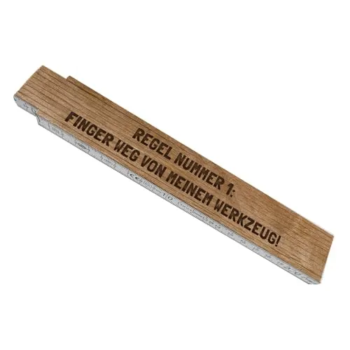Meterstab aus Holz für einen Schreiner Finger weg von meinem Werkzeug! Handwerker Zollstock Gliedermaßstab Baustelle Beruf Bau Handwerk Kollege Geschenk für einen Schreiner