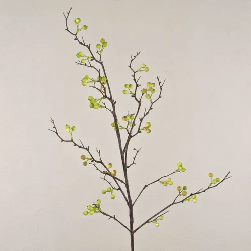Kunstzweig Scheinbeeren grün 120cm - Attraktiver Kunstzweig mit Scheinbeeren für die stilvolle Raumgestaltung. Ideal für Indoor-Dekoration und pflegeleicht aus hochwertigem Kunststoff.