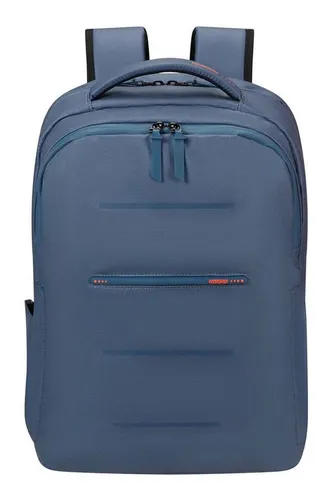 American Tourister Urban Groove Laptoprucksack 15.6 Zoll - Blau/Orange - Laptop-Rucksack mit USB-Port für einfache Powerbank-Nutzung, ideal für Büro und Uni, Maße: 31 x 44 x 14 cm.