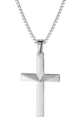 trendor Kreuz-Anhänger an Halskette für Männer Silber 925 Kreuz Kette Herren, modische Geschenkidee, zeitloser Herrenschmuck 08477-60 60 cm