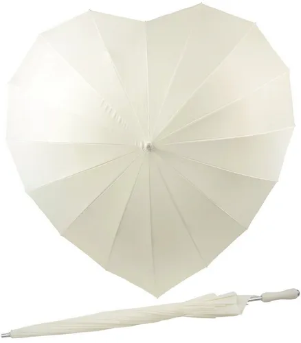 iX-brella Stockregenschirm XXL Herz Hochzeitsschirm - Stockschirme für Hochzeiten, extra großer Regenschirm mit Herzdesign, ideal für das Hochzeitspaar und schützt stilvoll vor Regen.