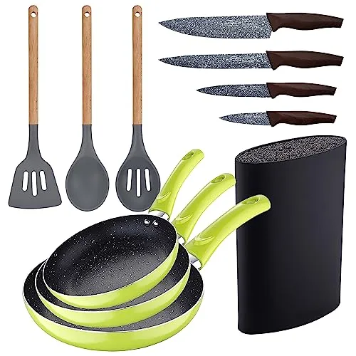 3-teiliges Pfannen-Set mit Küchenutensilien