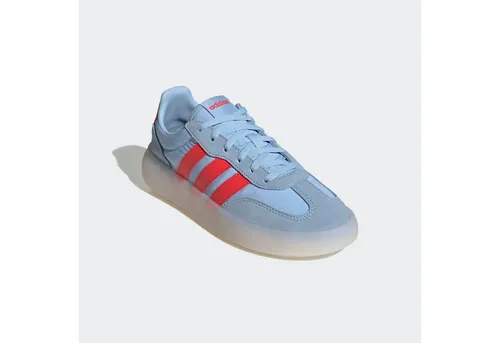 Adidas Unisex Kinder BARREDA Decode Schuhe JUNIOR - Bequeme Sneakers in Clear Sky/Bright Red/Core White. Robustes Obermaterial aus Leder und Textil für hohe Strapazierfähigkeit und tollen Tragekomfort.