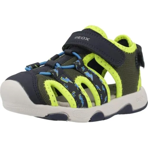 Geox B SANDAL MULTY BOY Sandale - Wanderschuhe für Kinder, ideal für den Sommer mit antibakterieller, schnell trocknender Innensohle und praktischem Klettverschluss.
