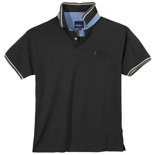 North 56°4 XXL Poloshirt schwarz Kontraststreifen