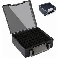 Relaxdays Batteriebox Polypropylen Grau 72-Fächer für AA und AAA