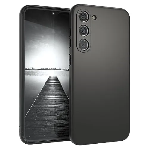 EAZY CASE - Silikon Hülle - kompatibel mit Samsung Galaxy S23 Plus stoßfestes Abdeckung, Handyhülle, [Schlank, weich, flexibel], Matt Power, Unzerstörbare Sturzfestigkeit in Matt Schwarz