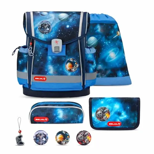 Belmil Classy Plus Schulranzen Set 5-teilig mit Brustgurt (405-78/AG/S) (Galaxy Light)