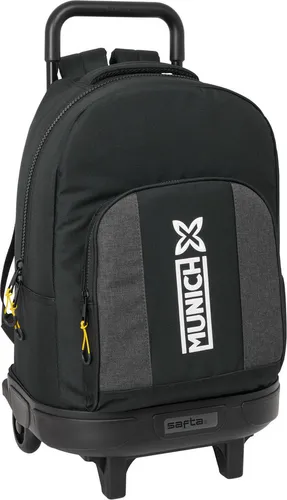 Schulrucksack mit Rädern Munich Topo Schwarz 33 x 45 x 22 cm