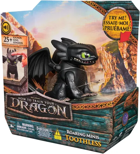 Interaktiver Mini-Drache Ohnezahn - Drachenzähmen leicht gemacht - Spielfigur aus dem DreamWorks Film mit über 25 Soundeffekten und Berührungssensoren für interaktive Abenteuer. Ideal für Kinder ab 4 Jahren und Drachenfans!