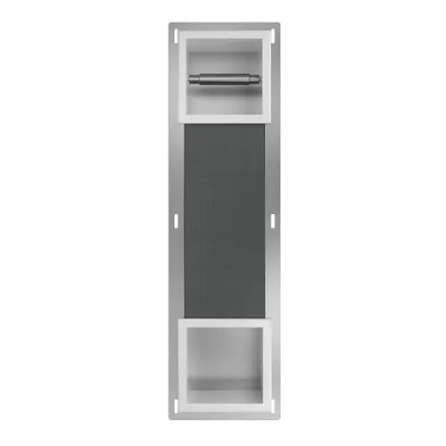 KOLMAN Toilettenpapieraufbewahrung Unterputz Wall Box Paper 2 Weiß - Toilettenpapierhalter mit platzsparendem Design und praktischem Ablagefach für einfachen Zugriff. Hergestellt aus rostfreiem Edelstahl, ideal für hygienische und stilvolle Badezimmerlösungen.