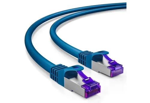 deleyCON 30m RJ45 Patchkabel SFTP PiMF CAT7 - Hochwertiges 30m CAT7 RJ45 Patchkabel mit S/FTP PIMF Schirmung für schnelle Gigabit-Verbindungen bis 500MHz. Ideal für störungsfreie Netzwerkanwendungen in Büros und Zuhause.