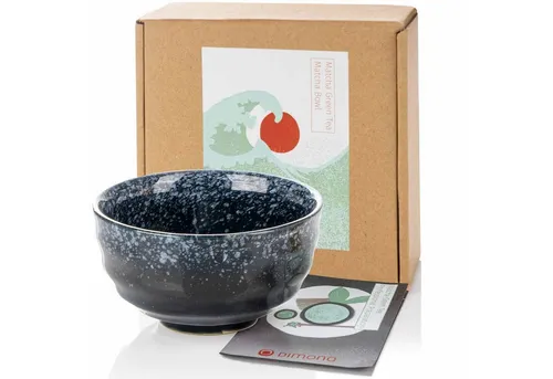 Dimono Teeglas Original Matcha Tee-Set Teezubereitung mit Chasen Matchebesen, Japanische Tee-Schale Matchaschale aus gebranntem Ton