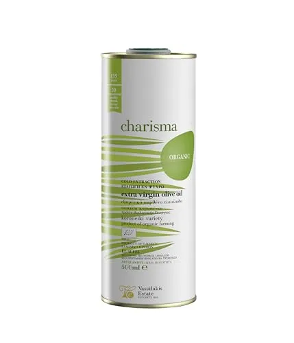 Charisma Bio Extra Natives Olivenöl Kreta 500 ml – Kaltgepresst, Bio-Qualität in Lichtgeschützter Dose