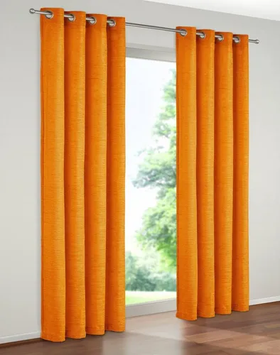 Wirth Vorhang Holmsund 288g/qm, blickdicht, Chenille in orange von Wirth