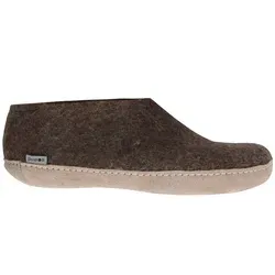 Glerups DK Modell A Filzschuh mit Ledersohle - Hausschuhe aus atmungsaktivem Wollfilz, antibakteriell und hautschonend für höchsten Komfort. Ideal für gemütliche Stunden zu Hause.
