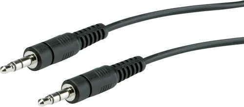 Roline 11.09.4501 Klinke Audio Anschlusskabel [1x Klinkenstecker 3.5mm - 1x Klinkenstecker 3.5 mm] 1.00m Schwarz Geschirmt