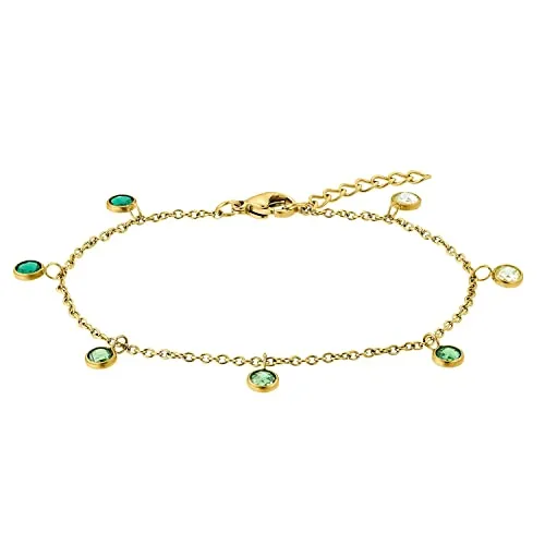 Amor Edelstahl Armband für Damen mit Zirkonia - Elegantes Armschmuck aus robustem Edelstahl 316L, verziert mit funkelnden Zirkonia-Steinen. Inklusive Schmuck Geschenk Box - perfekt für besondere Anlässe!