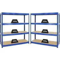 PROREGAL® Schwerlastregal MegaDeal DINO 180x160x60cm - Schwerlastregal für extreme Lasten mit bis zu 600kg pro Fachboden. Ideal für Lager und Werkstatt, einfach in der Steckmontage und flexibel kombinierbar mit anderen DINO-Produkten.