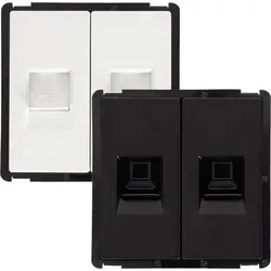 RJ45-Anschluss CAT 6 Doppelt Internet Modern Weiß - Weiß