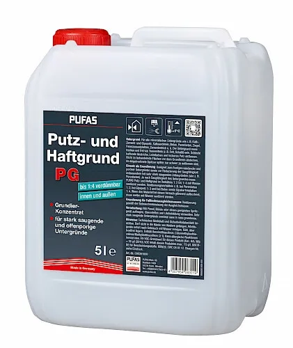PUFAS Putz- und Haftgrund 5l - Hochwertige Grundierung - Ideal für optimale Haftung und Untergründe, 5 L aus Deutschland für professionelle Ergebnisse in der Renovierung.