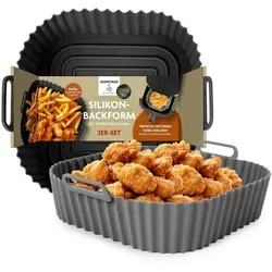 Backformenset KitchBo, Grau, Schwarz, Kunststoff, 22.5x6.3x20 cm, Lfgb, hitzebeständig, wiederverwendbar, einfache Reinigung, Backen, Backformen, Backformen-Sets
