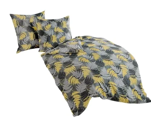 Bierbaum Mako-Satin Bettwäsche Aniak Honig 1 Bettbezug 135 x 200 cm + 1 Kissenbezug 80 x 80 cm, 232250