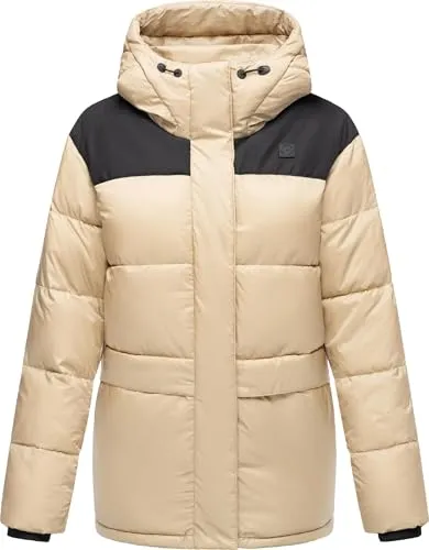 Ragwear Damen Winterjacke Wikesh YOUMODO Taupe Gr. M - Moderne Steppjacke mit Kapuze für kalte Tage. Wasser- und windabweisend, mit elastischen Rippbündchen für optimalen Komfort. Ideal für den urbanen Look und entspannte Spaziergänge.
