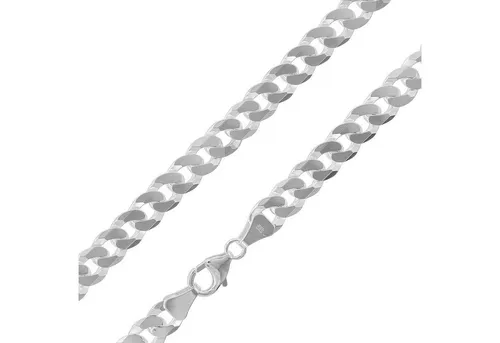 trendor Panzerkette Silber 925 - Massive Facettierte Kette für Männer - Ketten ohne Anhänger, aus hochwertigem Sterlingsilber 925, 50 cm lang und 7,8 mm breit. Inklusive Mikrofaser-Pflegetuch und Geschenkbox, ideal als Geschenk oder für den eigenen Stil.