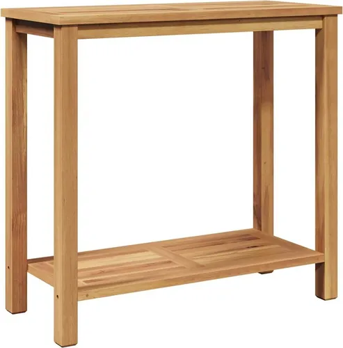 vidaXL Konsolentisch aus massivem Teakholz, Braun, 85 x 35 x 75 cm - Eleganter Konsolentisch aus massivem Teakholz für Garten und Terrasse. Langlebig und wetterfest, bietet er praktischen Stauraum und fügt sich stilvoll in jede Umgebung ein.