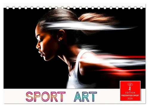 Peter Roder | Sport Art Tischkalender 2026 DIN A5 - Kreativer Tischkalender im Querformat mit beeindruckenden Sportmotiven. Ideal für Kunst- und Sportliebhaber. Für eine inspirierende Gestaltung Ihres Arbeitsplatzes.