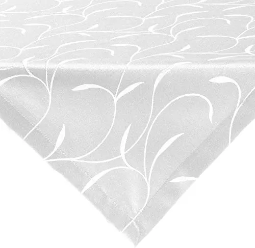 Erwin Müller Tischwäsche, Mitteldecke, Tischdecke Uni, Remscheid weiß Größe 80x80 cm - hochwertige Qualität mit Fleckschutz ausgerüstet und Kuvertsaum, Rankenmuster