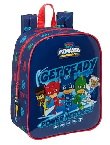 Safta PJMASKS Ready Kinderrucksack - Robuster Schulrucksack für Kinder im Kindergarten, anpassbar an Safta Trolley, ergonomisch und geräumig, ideal für jeden Tag.