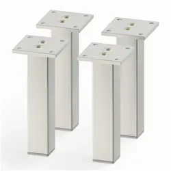 Sossai Aluminium Möbelfüße 150mm - 4er Set in Eloxiertem Design - Tischbeine aus stabilen Aluminium mit modernem Vierkantprofil, schnell und einfach zu montieren. Perfekt für Schränke und Regale, belastbar bis 75kg pro Fuß.